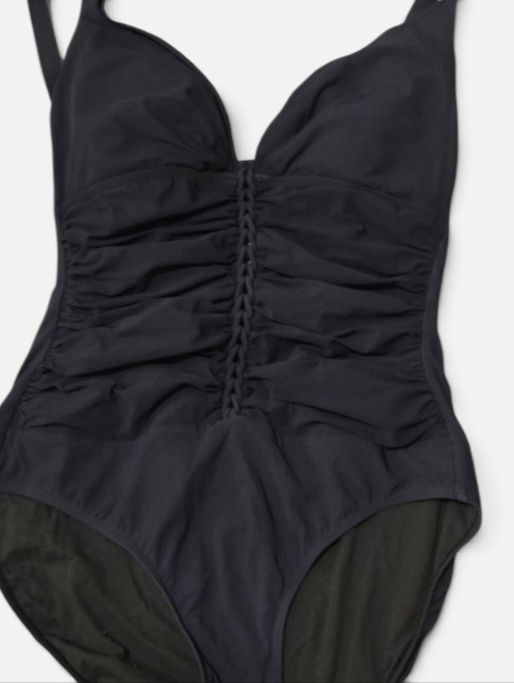 Profile by Gottex Black Ruched One Piece Swimsuit Tummy Control Adjustable